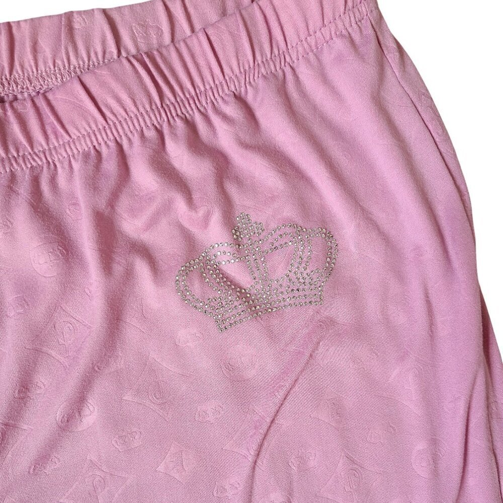 Juicy Couture Pink Pajama Set Womens Large Pants Collard Shirt Fall Winter Pjs - Picture 8 of 16